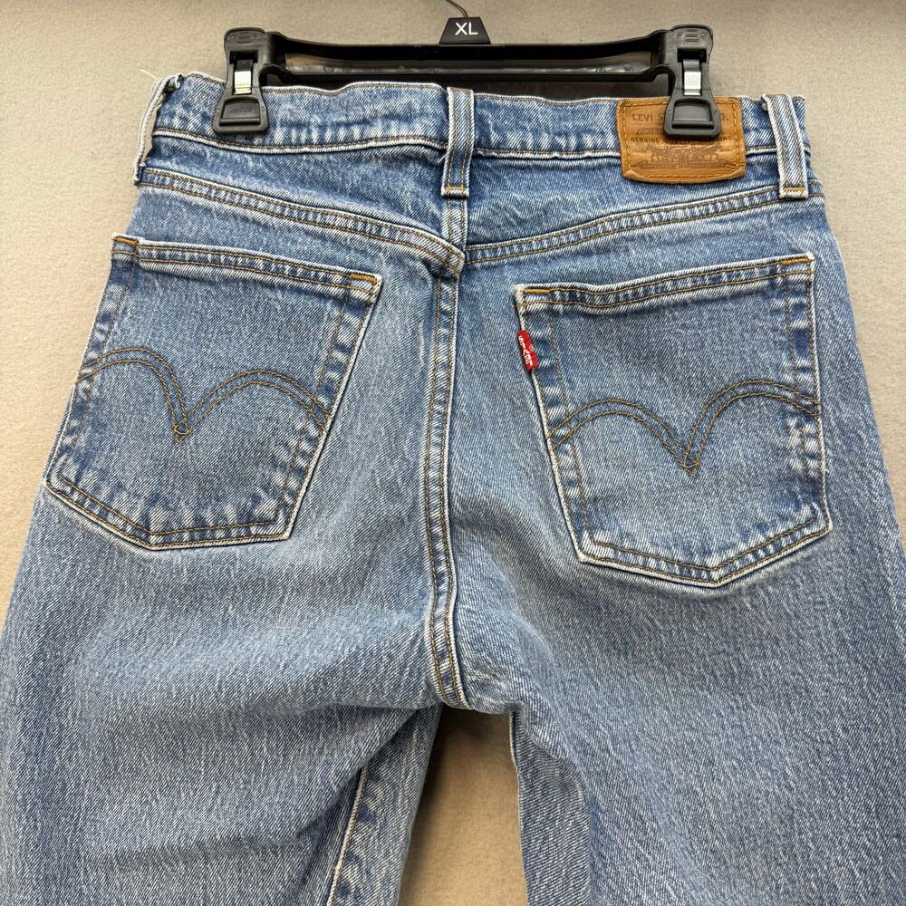 Levi's Premium Wedgie Straight Jeans Women's 25 (2) Blue Big E Button Fly EUC - Picture 4 of 16